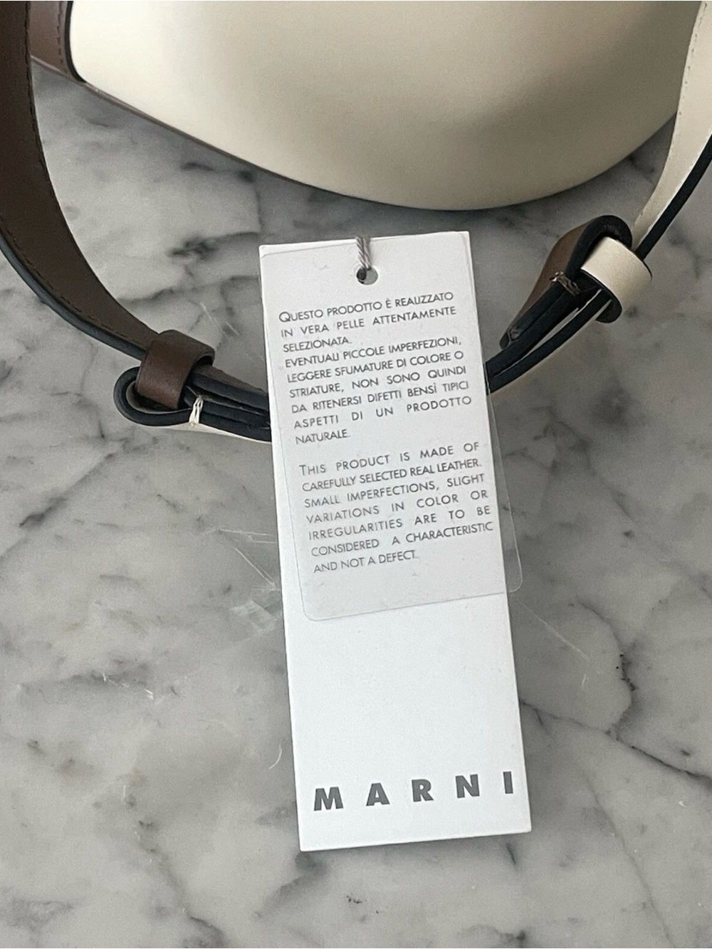 NWT  Marni Two Tone Leather Drawstring Bag - Picture 4 of 4